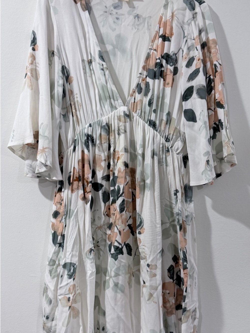 White Floral Print Dress